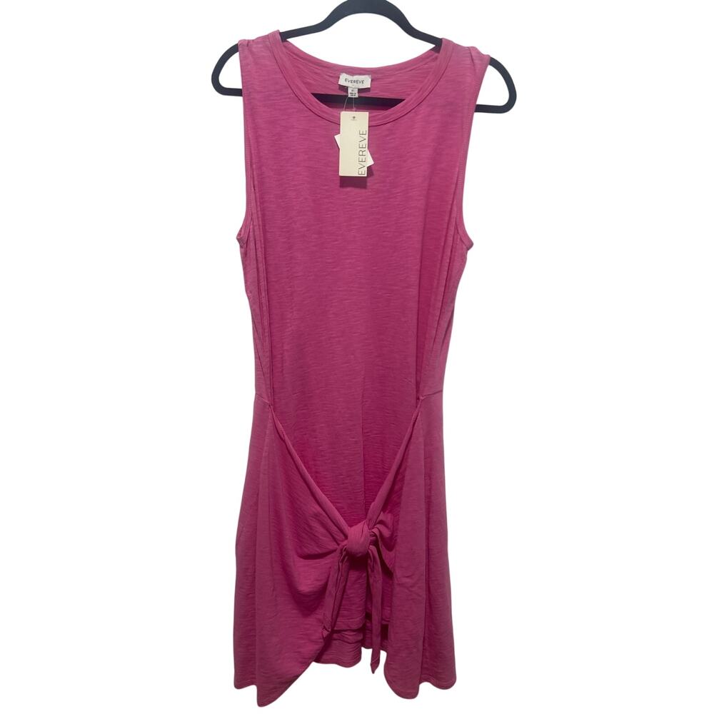 Evereve Greta Tie Front Dress Washed Pink Wrap-Tie Waist XL NWT